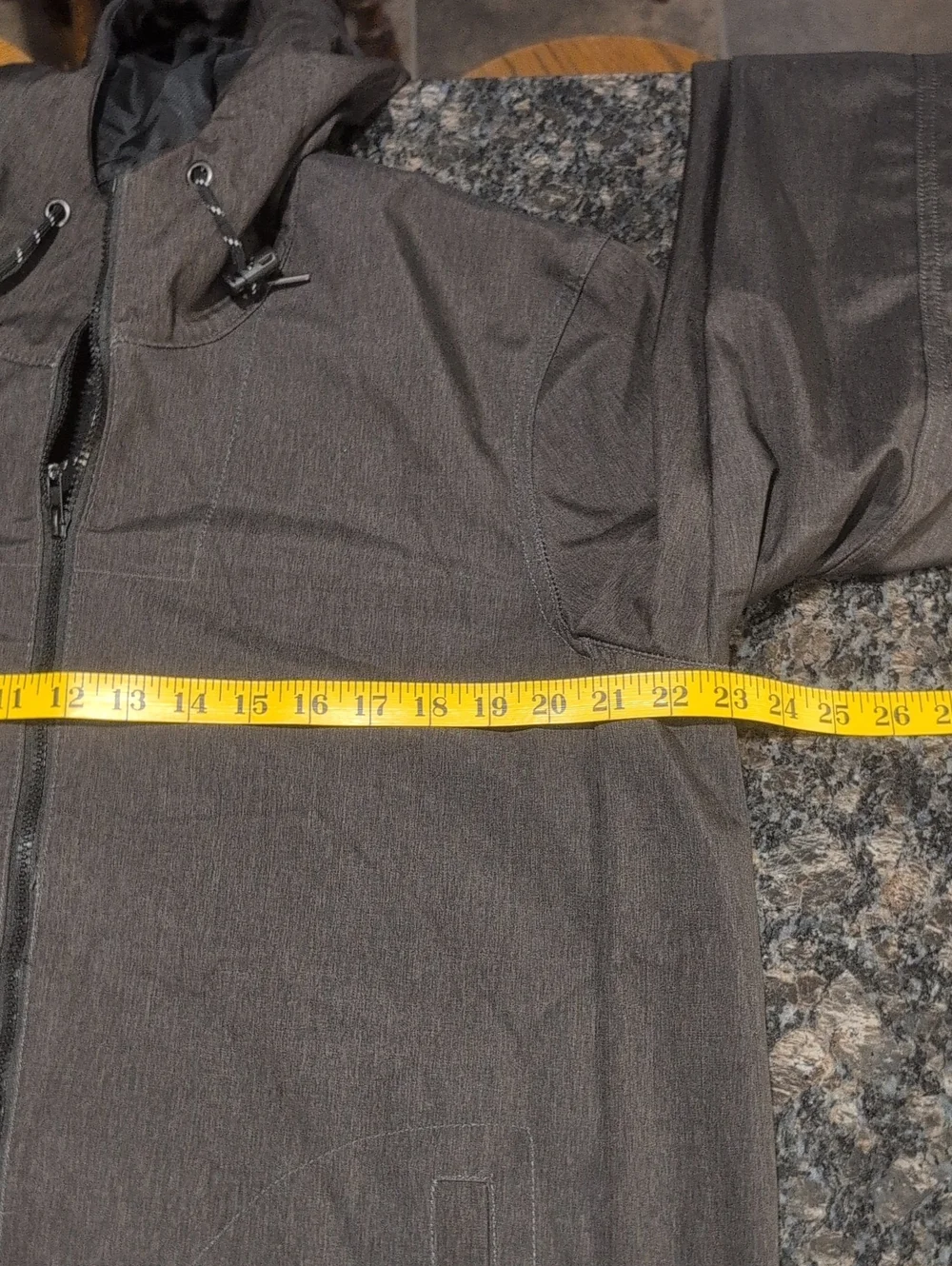 Nomad Charcoal Tech Fleece-Lined Hooded Jacket, lightweight windbreaker.